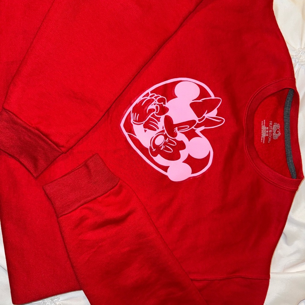 Disney Red Minnie Mouse Heart Sweatshirt